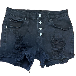 Almost Famous Black Distressed Women's Shorts Size 7